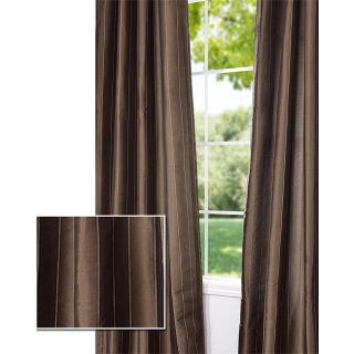 Striped Sable Brown Faux Silk 95 inch Curtain Panel