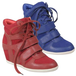 Journee Collection Womens Alana 1 Lace up Wedge High top Sneakers