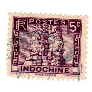 at Ruins of Angkor Thom Stamp Dated 1931, Scott #154. 