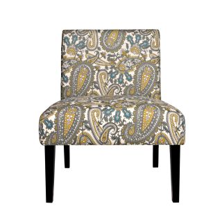 Portfolio Niles Gray Floral Paisley Armless Chair