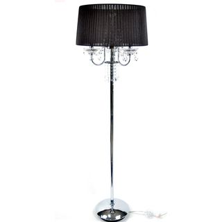 Crystal Black Silk Floor Lamp