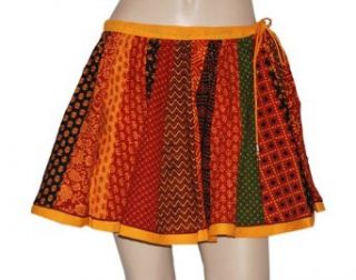 Majestic Sexy Look Cotton Short Skirt with Patch Work