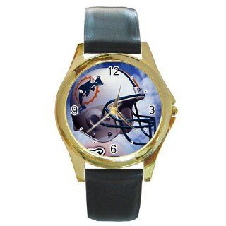 Miami Dolphins v1 Gold Metal Watch 
