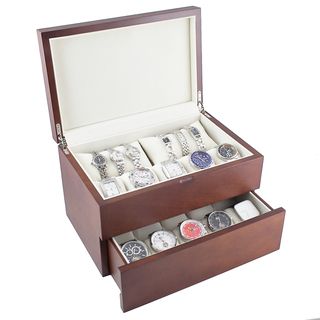 Dual Level Vintage Wooden Watch Case