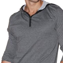 191 Unlimited Mens Striped Hooded Henley
