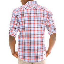 191 Unlimited Mens Red Plaid Woven Shirt