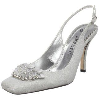  J.Renee Womens Christa Slingback Pump,Silver,7.5 M US Shoes