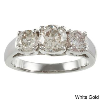14k Gold 2ct TDW Diamond 3 stone Engagement Ring (I J, I1 I2
