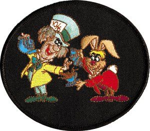 Hatter & March Hare Embroidered Iron on Movie Patch DS 158 Clothing