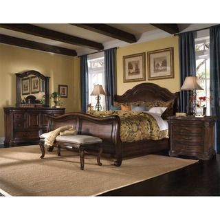 Coronado 5 piece King size Leather Sleigh Bedroom Set