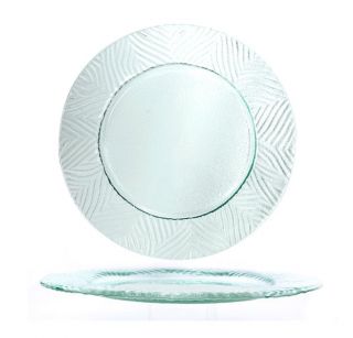 Fusion Frosted Glass Entree Plate with Textured Rim (Case of 6