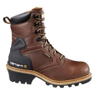 Waterproof Steel Toe Logger Work Boots Redwood Brown Size 8 Med Shoes