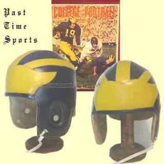 Yellow Wing Leather Football Helmet: Sports & Outdoors
