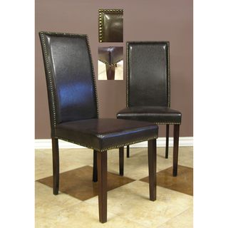Warehouse of Tiffany Blazing Dark Brown Dining Chairs (Set of 8