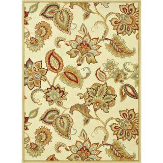 Power loomed Chime Ivory Rug (77 x 106)