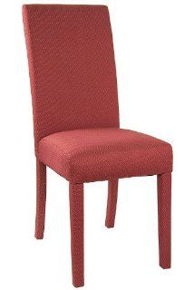 Burgundy Dot Pattern Fabric Upholstered Parsons Chair [BT