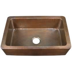 Single bowl Copper Antique finish Farmhouse Kitchen Sink
