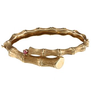 14k Yellow Gold Carved Bamboo Bangle Today $1,919.99