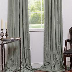 Jardin 108 inch Green Solid Faux Silk Taffeta Curtain Panel