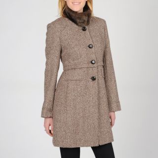 Faux Fur Collar Tweed Coat Today: $106.99   $164.99