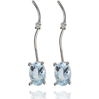 Gold Aquamarine and Diamond Accent Earrings Today $199.99