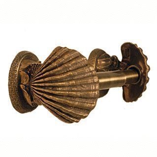 Seashell Toilet Tissue Holder   Antique Brass: Home