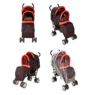 BABYZOU Poussette Bee for 2 Choco Chocolat / Rouge   Achat / Vente