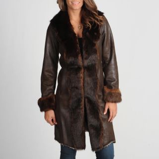 Nuage Womens Byrne Brown Faux Fur Trimmed Coat Today $94.99 3.0 (2