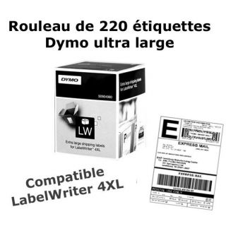 104 x 159 mm   220 étiquettes par rouleau   Impression PLS breveté