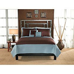 Barclay Cocoa and Aqua Hotel 3 piece Quilt Set Today $64.99   $74.99