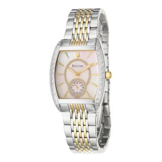 Bulova Womens Diamonds Two tone Steel Quartz Diamond Watch
