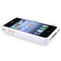 White Snap on Rubber Coated Case for Apple iPhone 4/ 4S