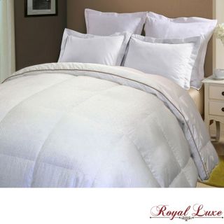 Royal Luxe 500 Thread Count Jacquard White Down Comforter