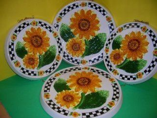 SUNFLOWER 3 D Big Ceramic Stove Burner Covers Sunflowers