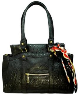 Vecceli Italy Alligator Embossed Black Handbag Designed by