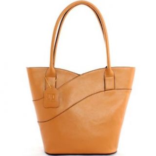 JOHN DAVID Carlisle Leather Tote Bag, Apricot: Clothing