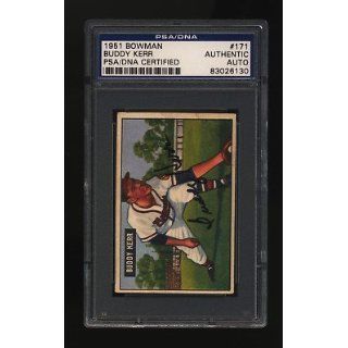1951 BUDDY KERR SIGNED BRAVES BOWMAN CARD SLAB 171 PSA: Collectibles