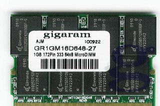 Gigaram 1GB 172pin PC2700(333Mhz) 64x8 DDR MicroDIMM