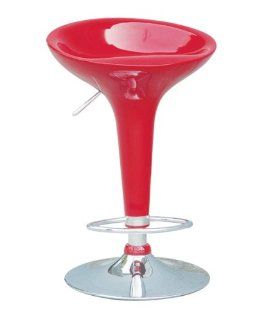 Bombo Style Contemporary Bar Stool   Deep Red Home