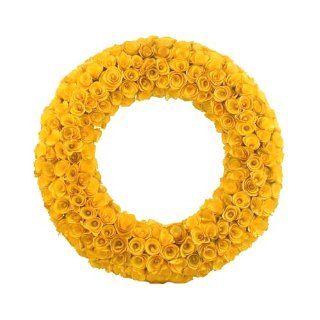Wood Curl Wreath   Sun Shine Yellow  20