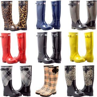 Womens Flat Wellies Rubber Rain & Snow Boots RainBoots
