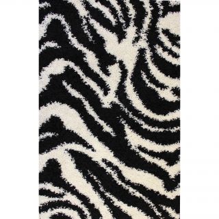Shag Plush Zebra Black Area Rug (5 x 72) Today $109.99