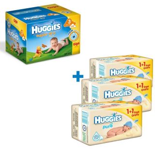 HUGGIES Super Dry Giga Box T3 + 3 x lingettes Pure   Achat / Vente