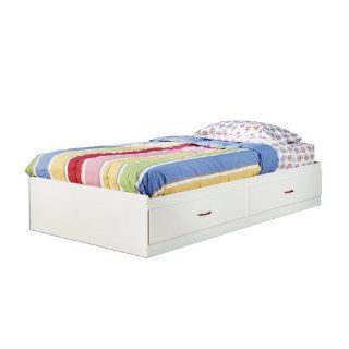 South Shore Logik Collection Twin Mates Bed, Pure White