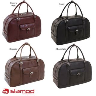 Siamod Stalla Leather Strapped 21 inch Carry on Travel Duffel Bag