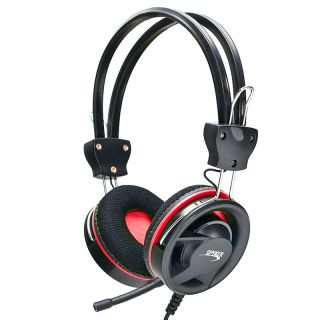 Connectland Red Over Ear Stereo Headset with Detachable Microphone