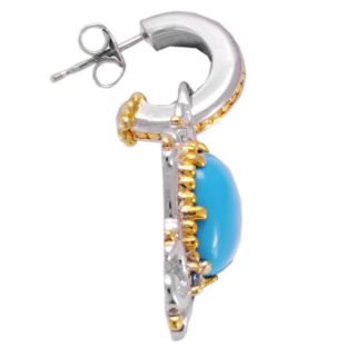 Michael Valitutti Silver Turquoise and Sapphire Earrings