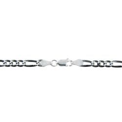Eternally Haute Sterling Silver 24 in Diamond cut Figaro Chain