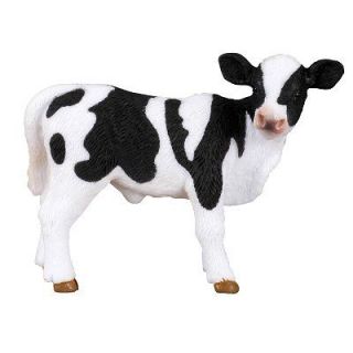 FIGURINES COLLECTA   Vache frison   Veau_x000D_Figurine peinte à la