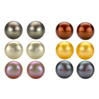 DaVonna Sterling Silver 8 9mm Freshwater Pearl Stud Earrings with Gift